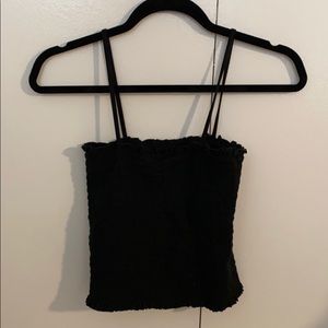Brandy Melville Black Smocked Tank Top - ONE SIZE